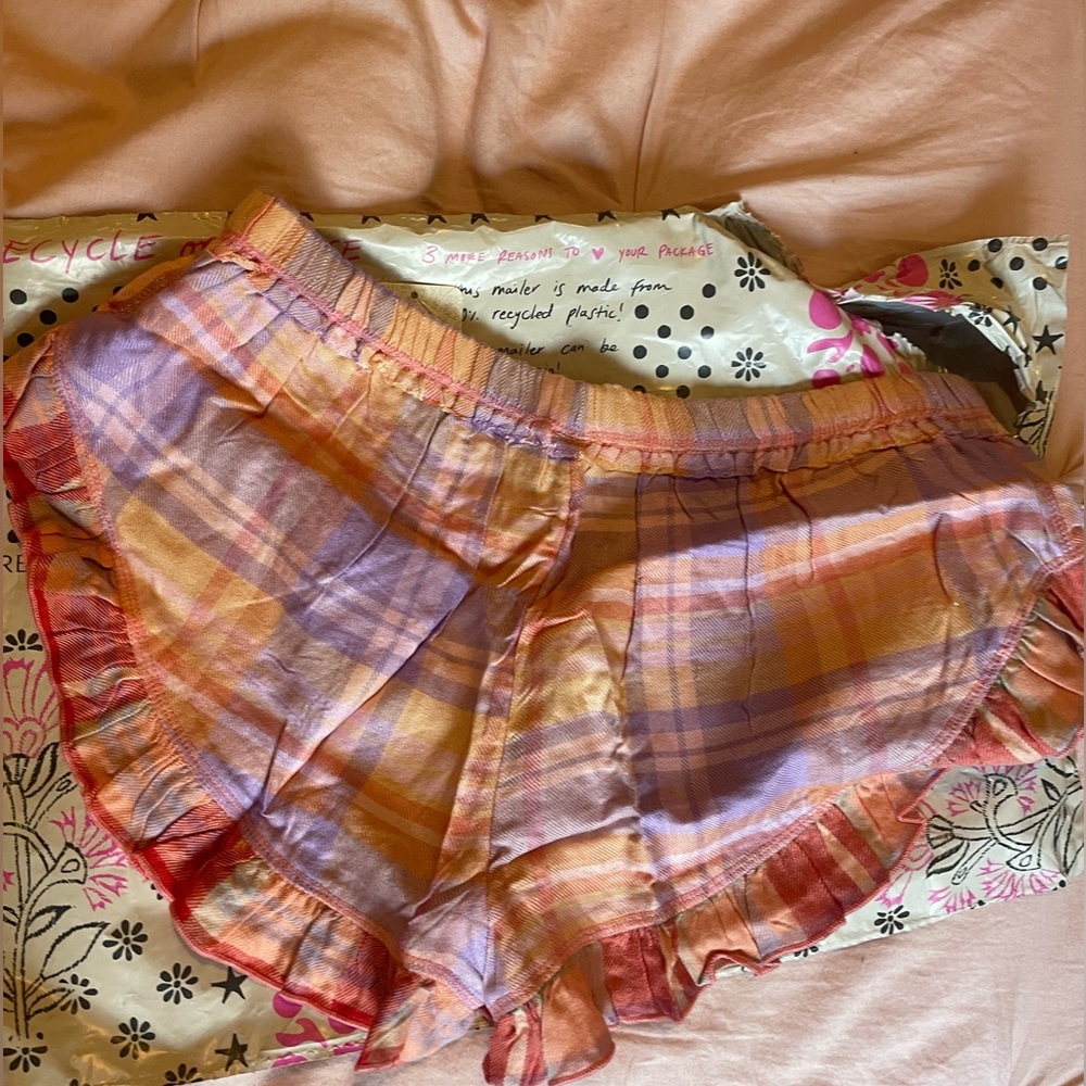 free people fallin for flannel pj shorts xsmall